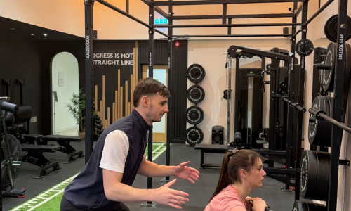 Gym workout in action